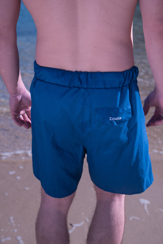 Short de bain homme bleu