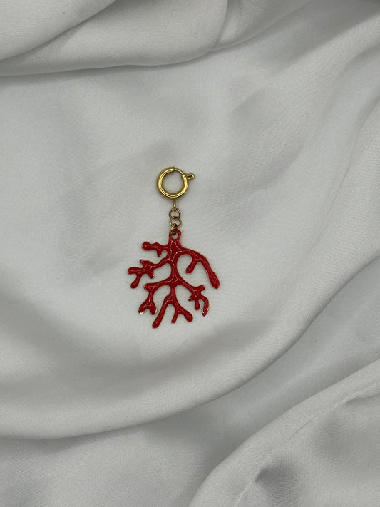Pendentif corail rouge et doré